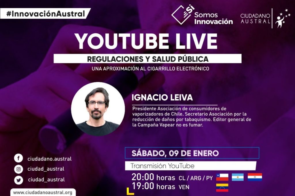 09/01 Youtube Live: “Regulaciones y Salud Pública, Una aproximación al Cigarrillo Electrónico”